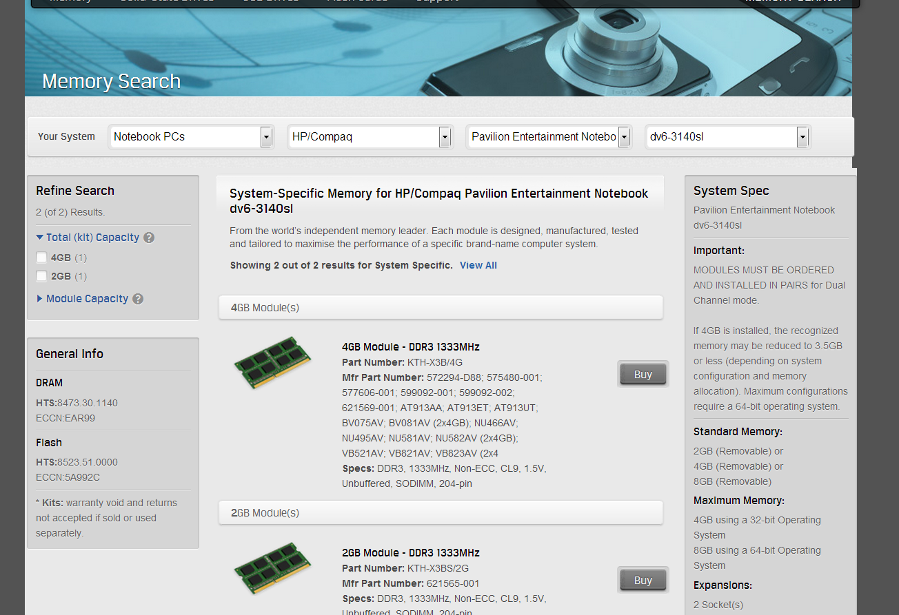 4GB DDR2-533 RAM Memory Upgrade for the Toshiba Portege M400 Series M400 PPM40U-2MJ01K